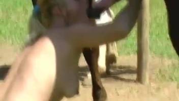 Check out how she fucks with horse