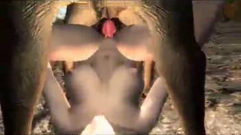 Complimentary bestiality in a 3D adult film