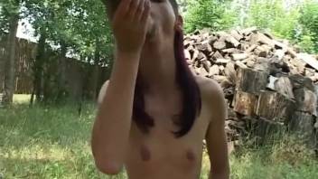 Woman engages in intercourse with a horse and reaches climax as well