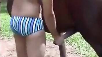 Free bestiality movie with a nice HJ