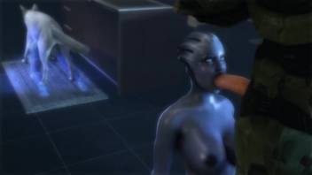 Nasty 3D beast sex featuring a gigantic monster dick