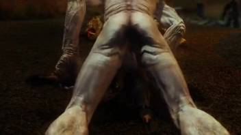 3D Animated beast sex scene involving a creature